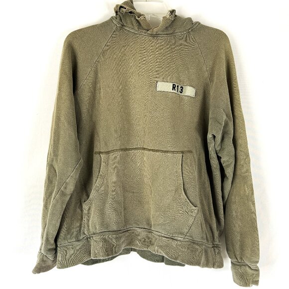 R13 Distressed Hoodie Pullover Holes L 2018 - Picture 1 of 7